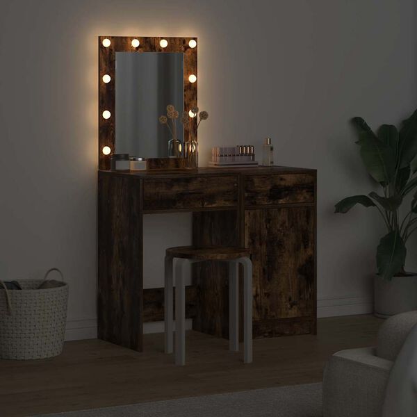 vidaXL Dressing Table 2 pcs Brown 50 x 41 x 135 cm Engineered wood