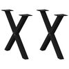 vidaXL Coffee Table Legs X-Shaped 2 pcs Black 60x(42-43) cm Steel