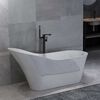 vidaXL Freestanding Bathtub and Faucet 210 L 90 cm Black