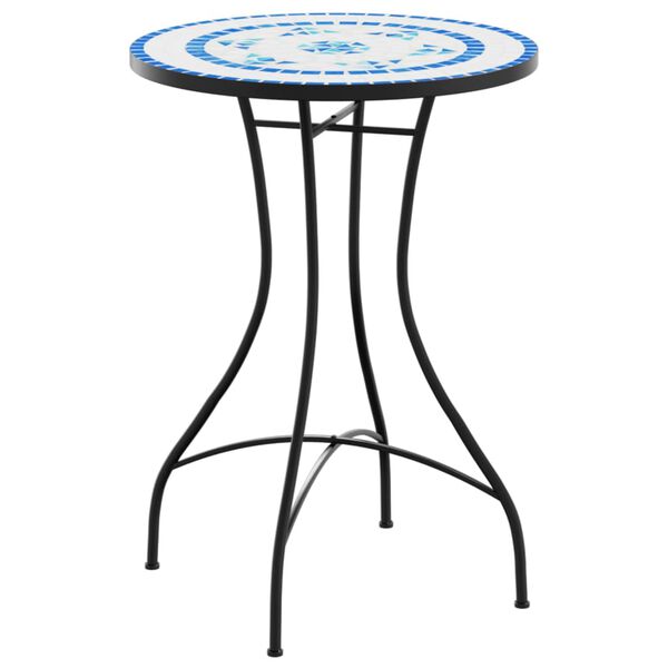 vidaXL Mosaic Bistro Table Blue and White &Oslash;50x70 cm Ceramic