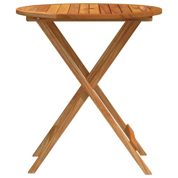 vidaXL Folding Garden Table Ø60x75 cm Solid Eucalyptus Wood