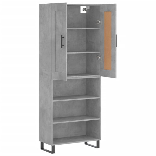 vidaXL Highboard Concrete Grey 69.5x34x180 cm Engineered Wood