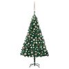 vidaXL Artificial Pre-lit Christmas Tree with Ball Set Green 120 cm PVC