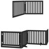 vidaXL Dog Gate with Door Foldable 6 Panels Black 480 cm Poplar Wood