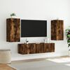 vidaXL 4 Piece TV Wall Units with LED Smoked Oak Engineered Wood