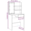vidaXL Dressing Table with LED Old Wood 74.5x40x141 cm