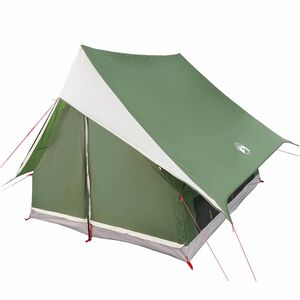vidaXL Family Tent with Roof Green and White 220 x 220 x 184 cm