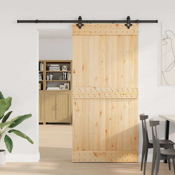 vidaXL Sliding Door with Hardware Set 100x210 cm Solid Wood Pine