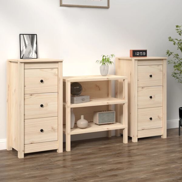 vidaXL Sideboards 2 pcs 40x35x80 cm Solid Wood Pine