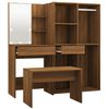 vidaXL Dressing Table Set with LED Brown Oak Engineered Wood