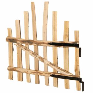 vidaXL Arched Fence Gate 100 x 90 cm Impregnated Hazel Wood Natural