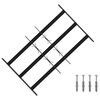 vidaXL Security Grille for Windows with 3 Crossbars 3 pcs 43-74 cm