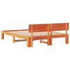 vidaXL Bed Frame with Headboard Wax Brown 160 x 200 cm Solid Pine Wood