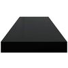 vidaXL Floating Wall Shelf High Gloss Black 80x23.5x3.8 cm MDF