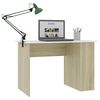 vidaXL Desk White and Sonoma Oak 110x60x73 cm Engineered Wood