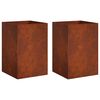 vidaXL Garden Planter 2 pcs Rusty 40 x 40 x 75 cm Weathering Steel