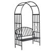 vidaXL Rose Arch | Black | Powder-Coated Metal | Medium | Decorative Inlays