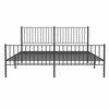 vidaXL Metal Bed Frame without Mattress with Footboard Black 183x213cm