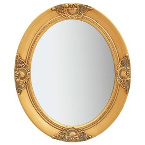 vidaXL Wall Mirror | Gold | Wood, Glass, Engineered Wood | 50x60 cm | Ornaments