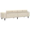 vidaXL Fabric Sofa with Cushion Cream 208 cm Corduroy fabric