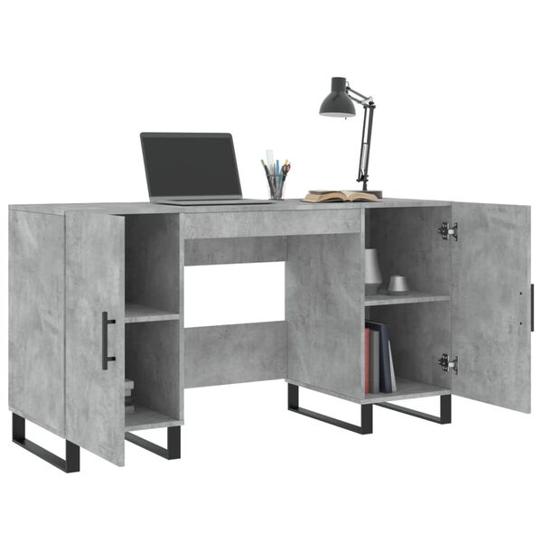 vidaXL Desk Concrete Grey 140x50x75 cm Engineered Wood
