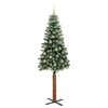 vidaXL Slim Christmas Tree Green 210 cm PVC and Solid Pine wood