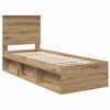 vidaXL Bed Frame Artisian Oak 75 x 190 cm Solid Pine Wood