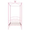 vidaXL Canopy Bed Frame without Mattress Pink Metal 90x200 cm