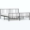 vidaXL Metal Bed Frame without Mattress with Footboard Black 193x203cm