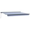 Retractable Awning Blue and White 400 x 300 cm Canvas and Aluminium