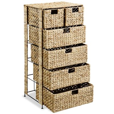 vidaXL Storage Unit with 6 Baskets 47x37x100 cm Water Hyacinth