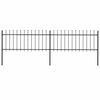 vidaXL Garden Fence with Spear Top Steel 337x80 cm Black