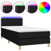 vidaXL Box Spring Bed with Mattress&LED Black 80x200cm Fabric