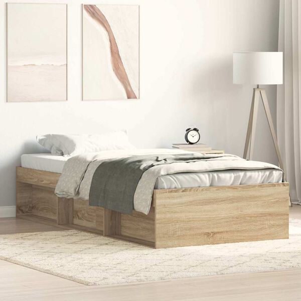 vidaXL Bed Frame without Mattress Sonoma Oak 100x200 cm