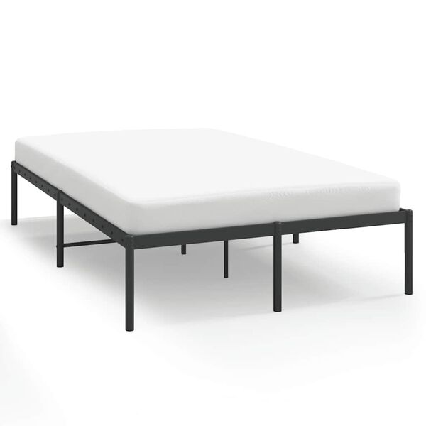vidaXL Metal Bed Frame without Mattress Black 135x190cm