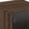 vidaXL Bedside Cabinets with Glass Doors 2 pcs Brown Oak 35x37x50 cm