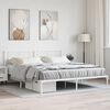 vidaXL Metal Bed Frame without Mattress with Headboard White 180x200cm