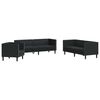 vidaXL Living Room Couch 3 pcs Black Faux Leather