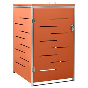 vidaXL Single Wheelie Bin Shed 69x77.5x115 cm Stainless Steel