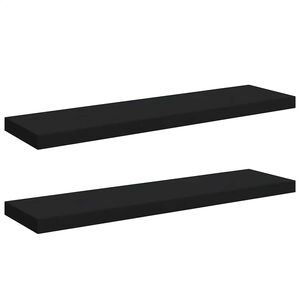vidaXL Floating Wall Shelves 2 pcs Black 90x23.5x3.8 cm MDF