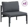 vidaXL Garden Sofa Set with Cushion 5 pcs Black Steel
