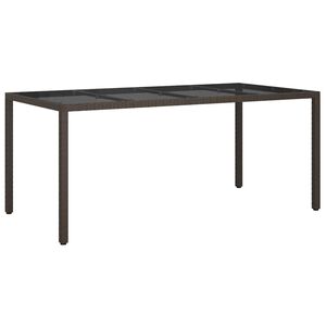 vidaXL Garden Table Brown 190 x 90 x 75 cm Poly Rattan