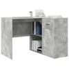 vidaXL Corner Desk with Drawer Concrete Grey 102 x 88 x 75 cm
