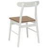 vidaXL Dining Chair 2 pcs White and Natural Solid Wood