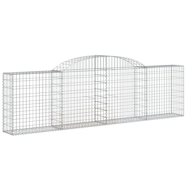 vidaXL Arched Gabion Baskets 20 pcs 300x30x80/100 cm Galvanised Iron