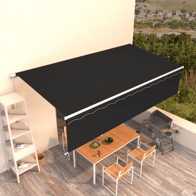 vidaXL Manual Retractable Awning with Blind 6x3m Anthracite