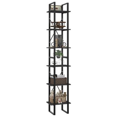 vidaXL 6-Tier Book Cabinet Grey 40x30x210 cm Engineered Wood