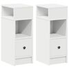 vidaXL Bedside Cabinets 2 pcs with Drawer White 25x31x66 cm