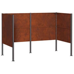vidaXL Wheelie Bin Screen 167 x 85 x 113 cm Weathering Steel Rusty