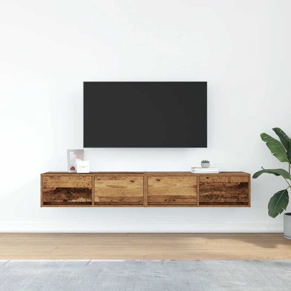 vidaXL TV Cabinets 2 pcs Old Wood 80x31x25.5 cm Engineered Wood